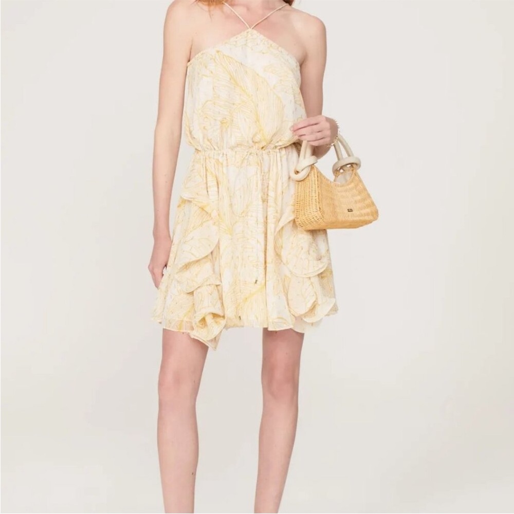 Alexis Hugo Halter Ruffle Mini Dress